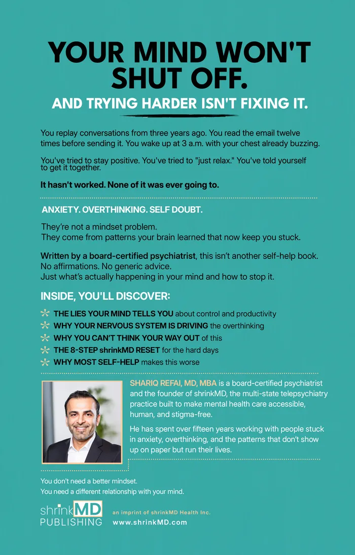 Back cover of Your Mind Is Full of Sh*t by Shariq Refai, MD, MBA